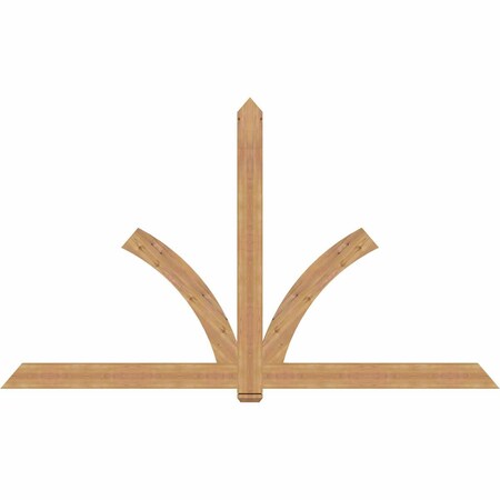 Ekena Millwork Redmond Timber Gable Bracket, Western Red Cedar, 108"W x 63"H x 1 1/2"D x 5 1/2"F, 14/12 Pitch GBW108X63X0206RED00SWR